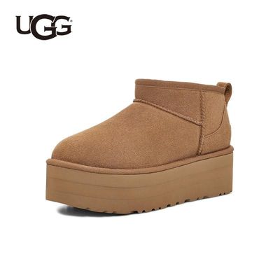 UGG 秋冬女士舒适休闲经典迷你纯色厚底时尚短筒雪地靴1135092-板鞋