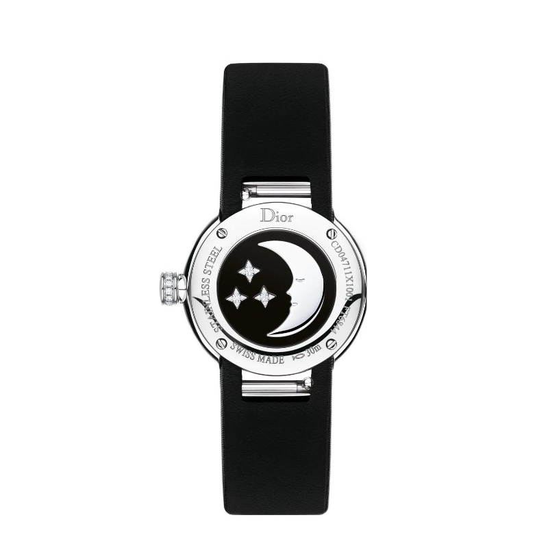 dior迪奥30米防水石英机芯不锈钢表壳欧美表25mm女款黑色cdo4711x1001