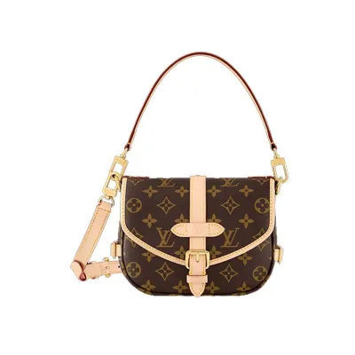 图片[1]-LOUIS VUITTON/路易威登LV 小号涂层帆布拼牛皮双子星单肩斜挎手提包M46740-穿范儿