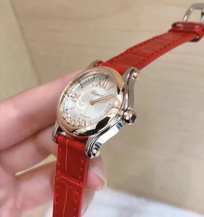 图片[1]-韩国专柜代购Chopard萧邦HAPPYSPORT快乐钻石腕表 5颗钻 全金手表-穿范儿