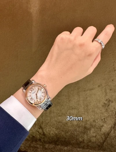 图片[5]-韩国专柜代购Chopard萧邦HAPPYSPORT快乐钻石腕表 5颗钻 全金手表-穿范儿