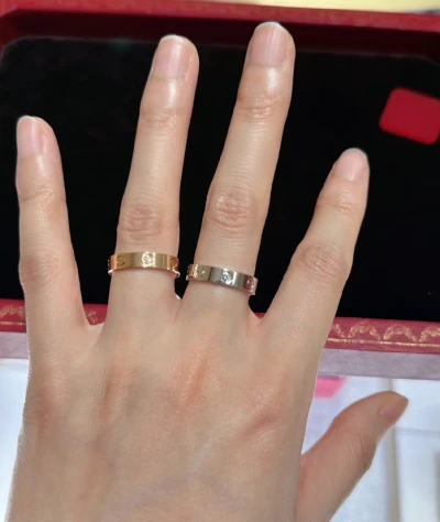 图片[6]-韩国免税店采购 卡地亚男女对戒Cartier 婚戒订婚LOVE戒指单钻经典款-穿范儿