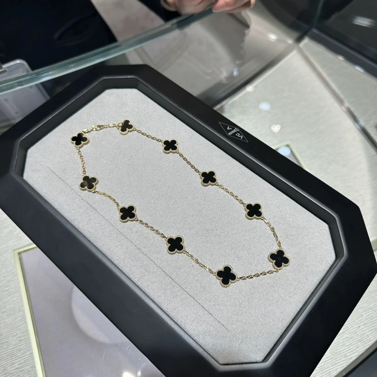 图片[1]-VCA 梵克雅宝经典系列四叶草十花项链锁骨链 18k金红十花正品送检-穿范儿