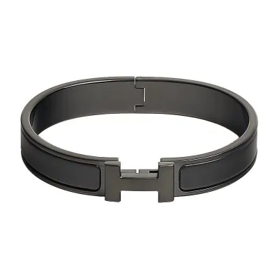 图片[2]-爱马仕HERMÈS 男女同款Clic HH标志黑武士手镯手环H703203FK01-穿范儿