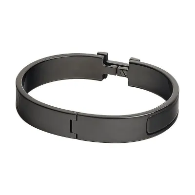 图片[1]-爱马仕HERMÈS 男女同款Clic HH标志黑武士手镯手环H703203FK01-穿范儿