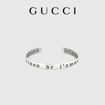 图片[1]-GUCCI古驰饰“Maison de l’Amour”银手镯9530468-穿范儿