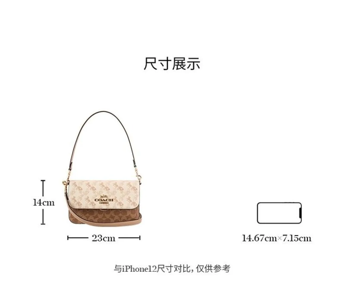 图片[2]-COACH 蔻驰 Brynn 23 马车图案印花斜挎单肩包 CBM57 IMCAH 粉笔白色拼混合色-穿范儿