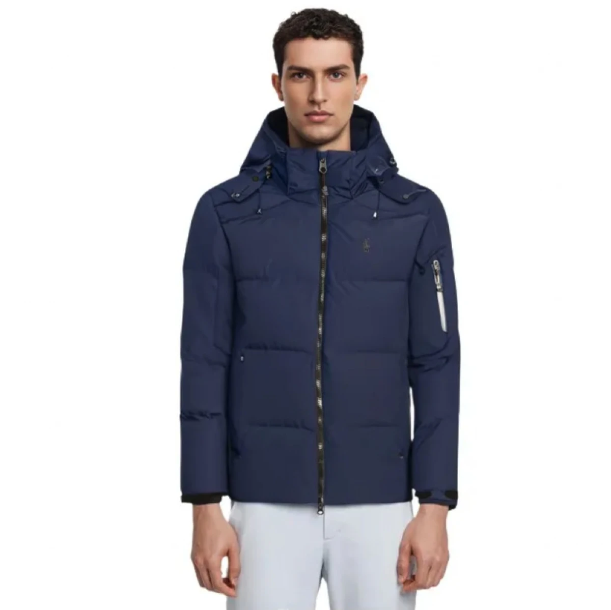 图片[2]-【双色可选】Polo Ralph Lauren 拉夫劳伦 纯色Logo刺绣立领羽绒服连帽夹克外套 男款-穿范儿